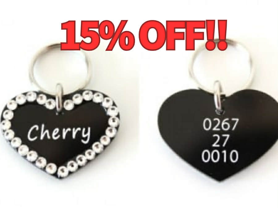 アクリル迷子札≪ブラックハート≫15％OFF!!